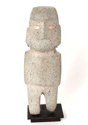 Lot 258 mezcala standing axe god figure inset shell eyes