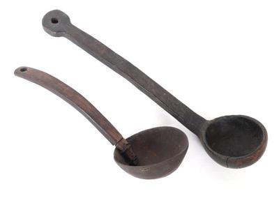 Lot 561 pair of carved wooden filipino ladles