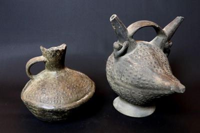 Lot 261 two huacos blackware vessels