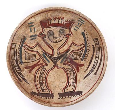 Lot 295 cocle style polychrome pottery plate