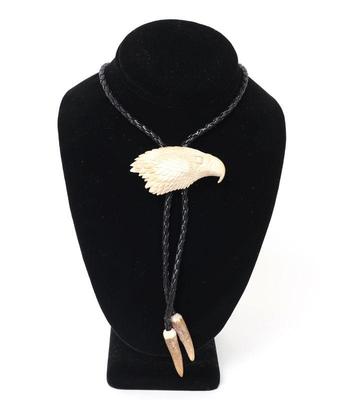 Lot 234 native american antler eagle bolo tie