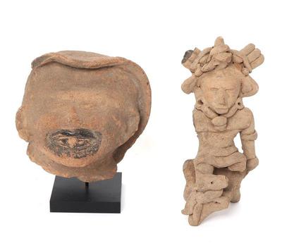 Lot 344 vera cruz pottery had standing figure
