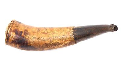 Lot 132 historical american war of 1812 incised powder horn