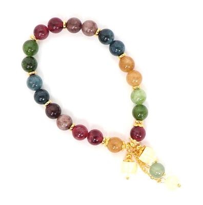 Lot 192 gorgeous multi gem beaded bracelet tulips