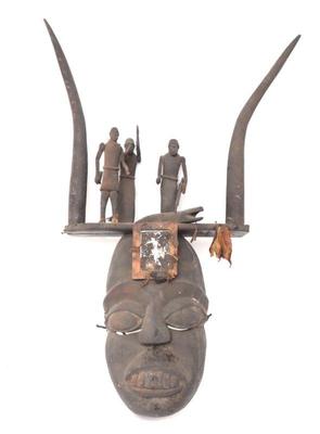 Lot 566 great horned fon mask w figures