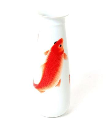 Lot 501 vintage chinese porcelain koi fish vase