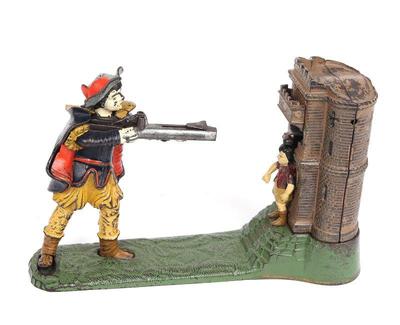 Lot 354 william tell iron mechanical bank pat. 1896