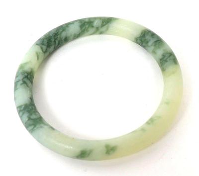 Lot 216 gorgeous chinese marble white green jade bangle