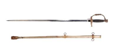 Lot 10 us staff field sword w scabbard