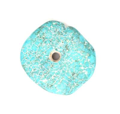 Lot 202 nicely shaped raw turquoise disc pendant 47 grams