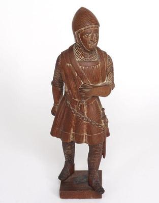 Lot 365 carved wood crusader knight 19th c.