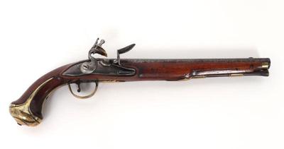 Lot 117 massive european flintlock holster pistol 18th c.