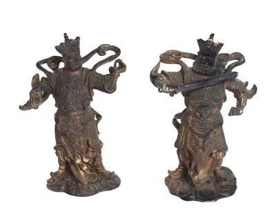 Lot 489 chinese bronze warrior figurines