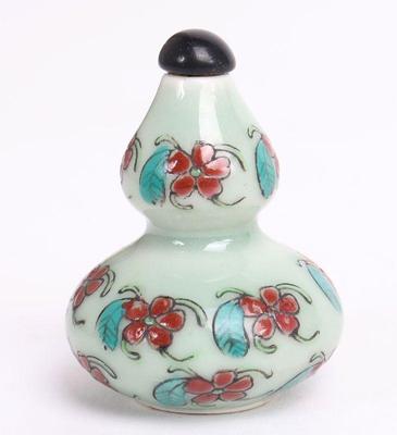 Lot 480 miniature antique porcelain painted snuff bottle 1890's