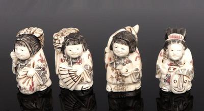 Lot 525 chinese carved bone female netsuke signed