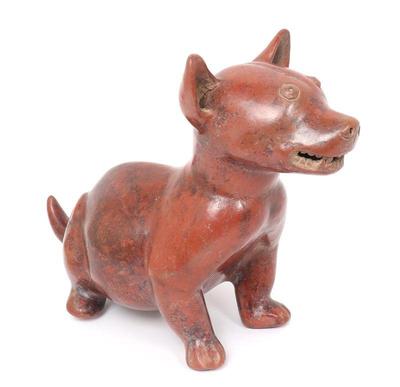 Lot 293 very large colima redware dog 300 bce 300 ce