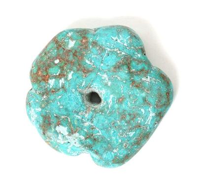 Lot 200 37 gram scalloped turquoise pendant