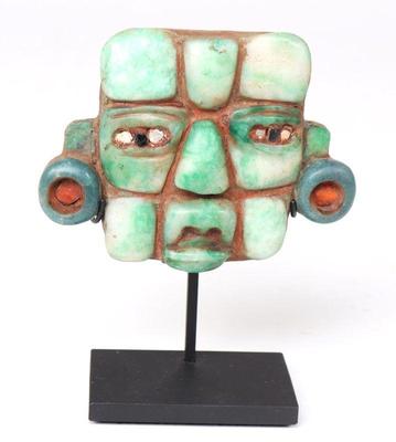 Lot 280 pre columbian mosaic maskette stoetzer inc. coa