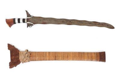 Lot 91 huge moro kris with heavy weight laminated blade