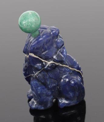 Lot 477 antique lapis foo dog snuff bottle