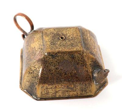 Lot 495 chinese squat copper or brass teapot water dropper