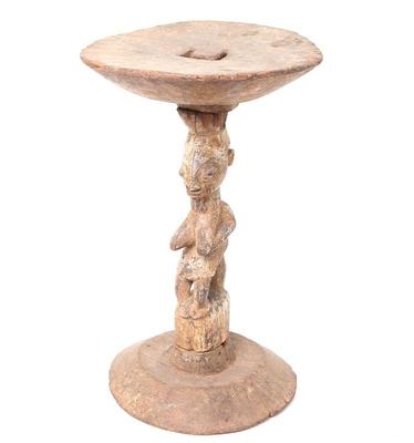 Lot 570 mounted early yoruba figure side table