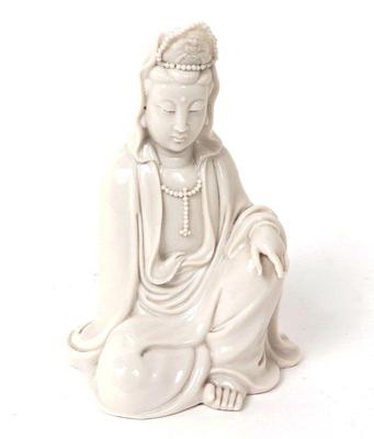 Lot 497 chinese blanc de chine seated guanyin