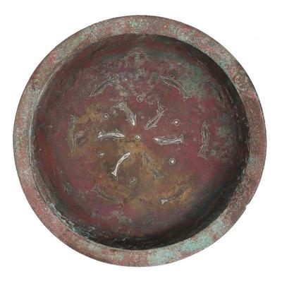 Lot 438 islamic bronze silver inlaid tray 8th 12th c.