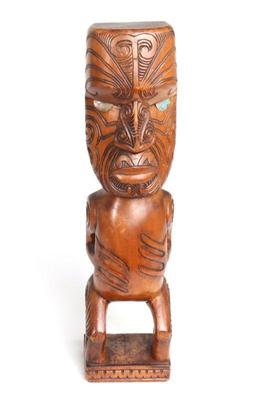 Lot 453 vintage maori wood standing figure