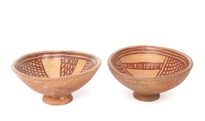 Lot 321 fine matched pair narino polychrome bowls