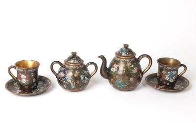 Lot 526 lovely japanese cloisonne tea set