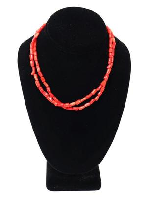 Lot 208 gorgeous bright red coral necklace