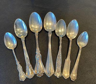 Variety of Antique Sterling Silver Sugar and Teaspoons
