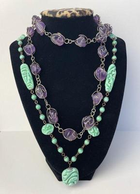 Purple * Aqua * Semi Precious Stone Handmade Necklaces
