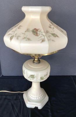 Antique Glass Hurricane Table Lamp

