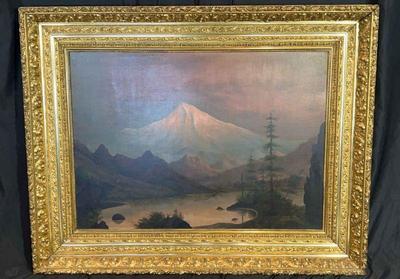 Huge, Gorgeous Gilded Frame with Landscape Lithograph

