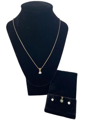 CZ 925 Pendant * Stud Earrings * Tested Diamond * Emerald Pendant
