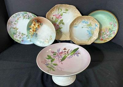 Vintage France * Austria * Handpainted Plates * Cake Stand * Bowl
