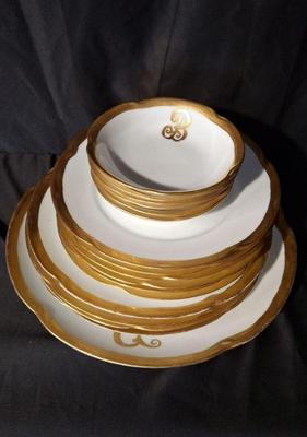 Vintage 'Louise' Bavaria * J & C * Monogrammed B China Set
