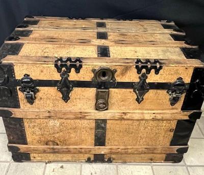 Antique Wood and Metal Trunk
