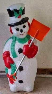Vintage Lighted Blow Mold Snowman
