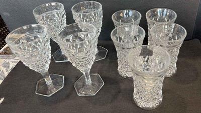 Eight Fostoria Goblets * Four 7 Inch With Stem * Five 5.5 Inch Height
