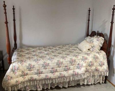 Antique Twin Sized Poster Bed * Mattress & Bedding Optional

