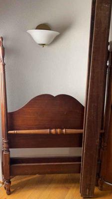 Antique Twin Poster Bed * Nightstand With Drawer

