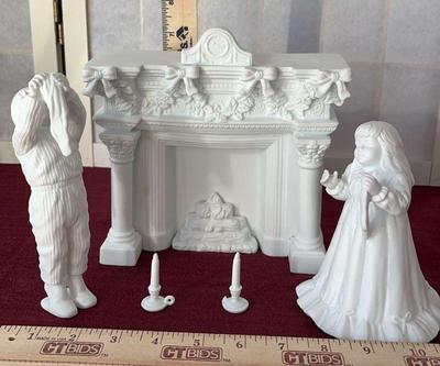 Dept 56 silhouette treasures decorating the mantle