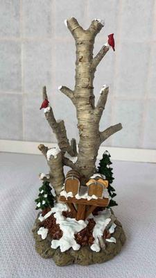 Dept 56 village birch tree cluster with two mailboxes”