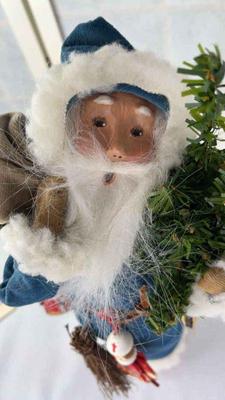 Byers choice victorian santa in blue