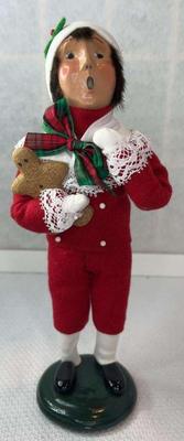 Byers choice 1996 boy holding gingerbread man