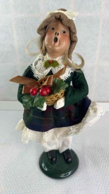 Byers choice 1993 victorian girl holding holly basket