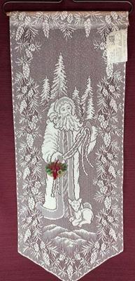 The heritage group father christmas lace wall hanging